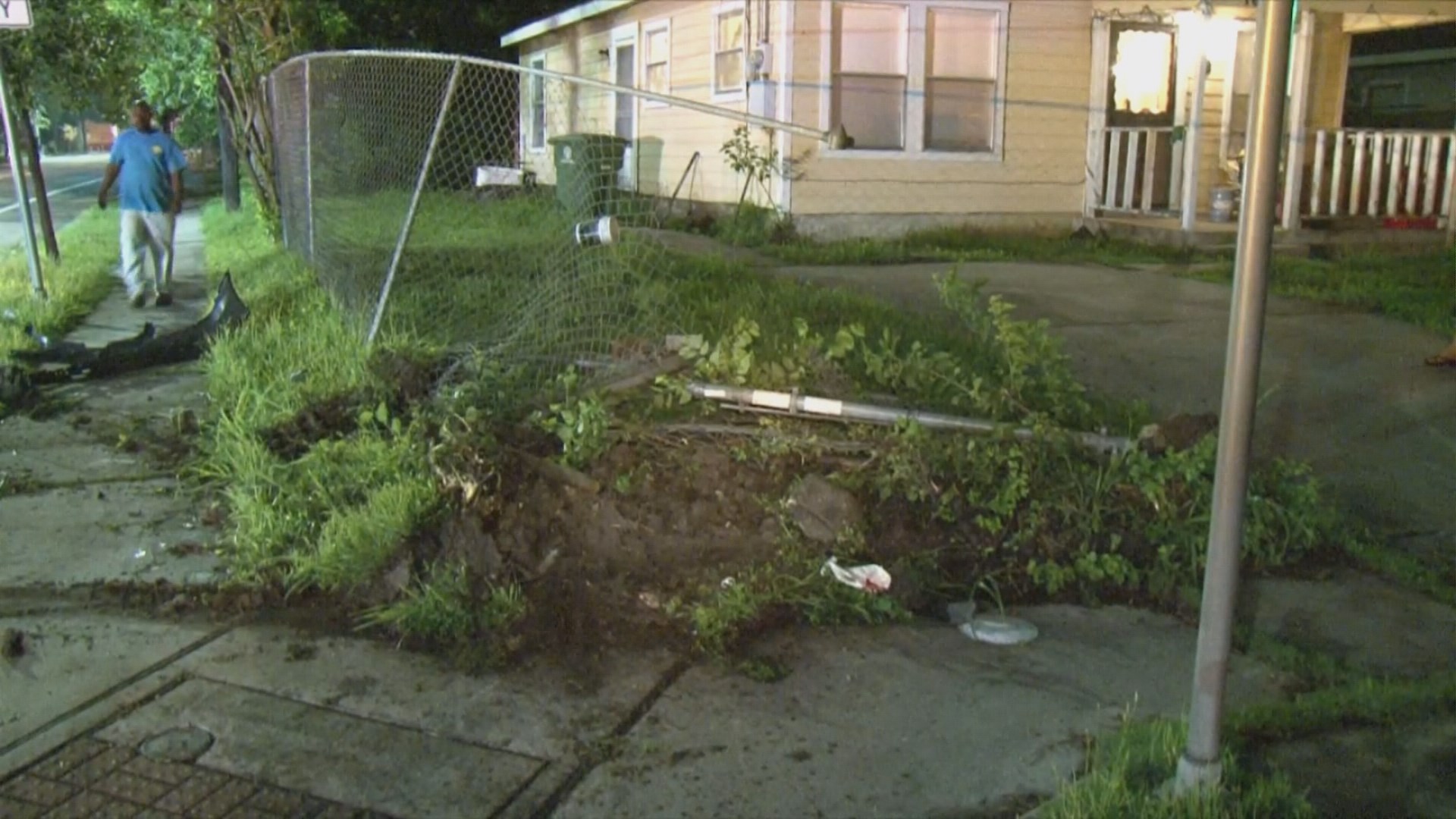 HPD 2vehicle collision sends car into fence of home